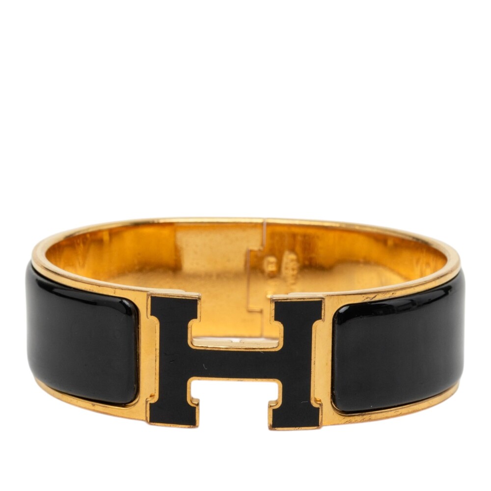 Pre-Loved Hermes Wide Enamel Clic Clac H Bracelet PM
